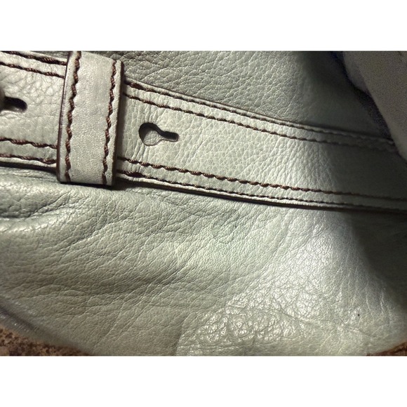 Fossil‎ Leather Crossbody Bag Turn Lock Key Charm Light Green Shoulder Purse - Picture 8 of 10